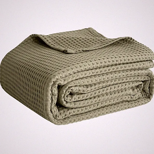 100% Cotton Blankets for Bed - Waffle Weave Blankets for Summer, Lightweight...
