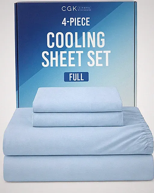 Cooling Sheets Set Full Size - 4 Piece Summer Bed Sheets for Hot Sleepers - C...