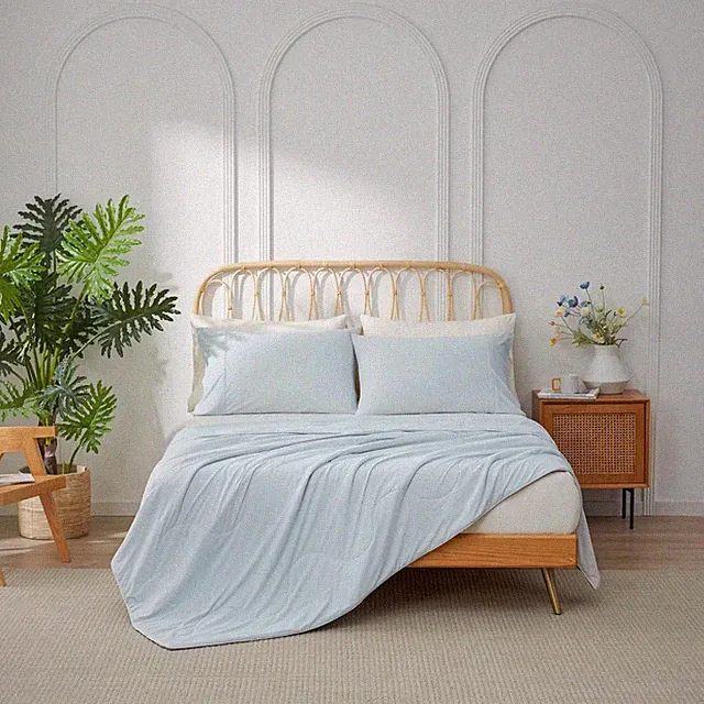 Dual-Sided Cooling Comforter Lightweight Blanket Summer Quilt, Blue