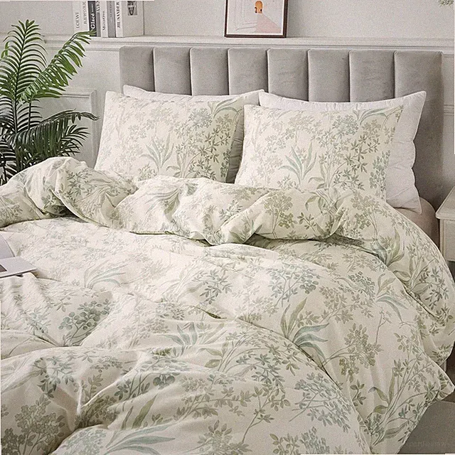 eiLife Cotton Duvet Cover Queen - Floral forter Cover 3-PC