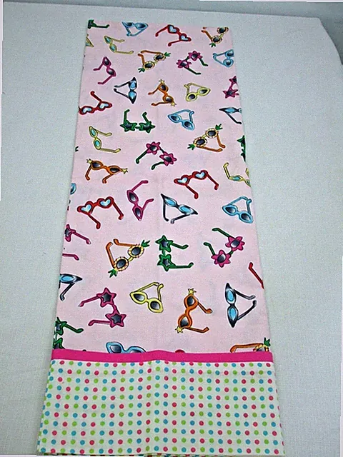 Handmade Pillowcase Pink Sunglasses Cotton Std/Queen Cuff French Seam Summer New