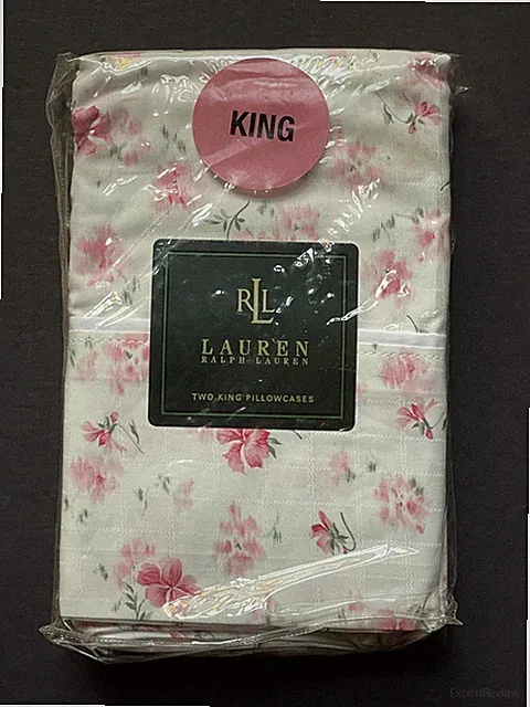 NEW! RALPH Lauren SUMMER COTTAGE Floral Pink PAIR *KING PILLOWCASES Flowers RARE