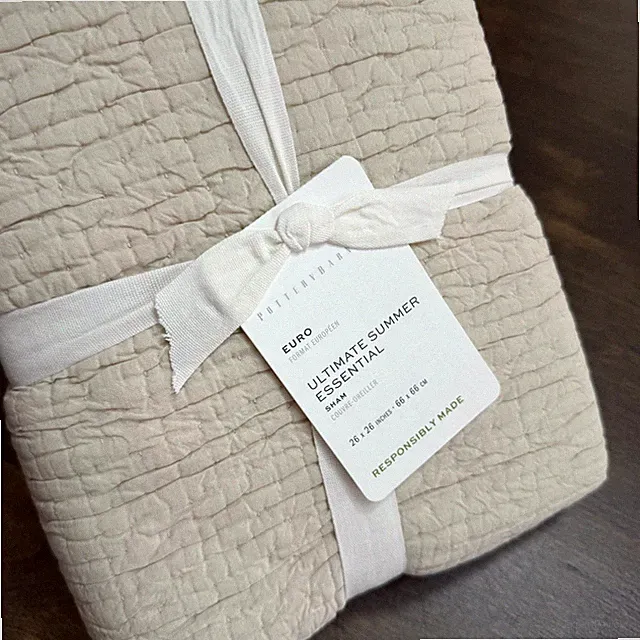 POTTERY BARN ULTIMATE SUMMER ESSENTIAL QUILTED SHAM (1) EURO ~ NEUTRAL