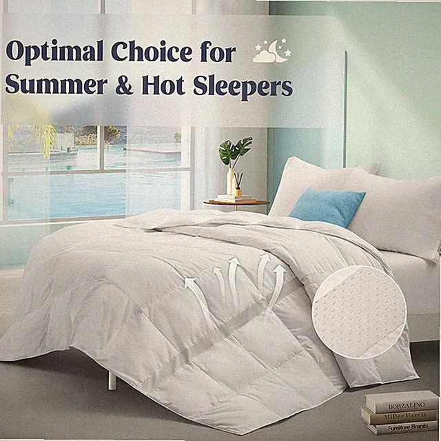 Puredown Cooling Summer Comforter Breathable Mesh Spliced Oversize Blanket