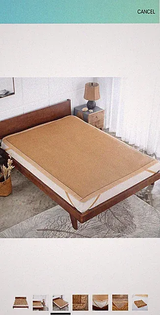 Qbedding Rattan Cooling Summer Sleeping Pad Mattress Topper King