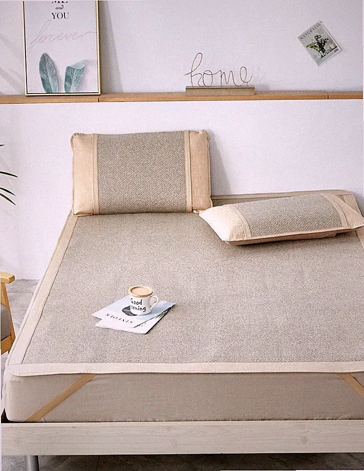Qbedding Rattan Cooling Summer Sleeping Pad Mattress Topper Queen