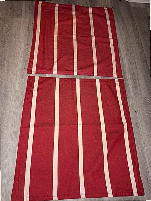 Ralph Lauren American Summer 2 EURO Shams Red with White Stripe 26"x26" EXC