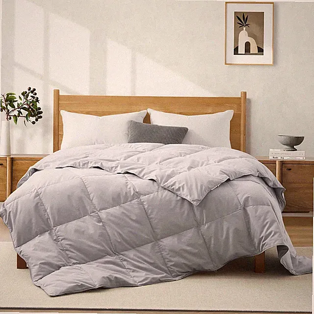 Soft Cozy Summer Oversize Down Feather Comforter, King or Queen Bed Blanket